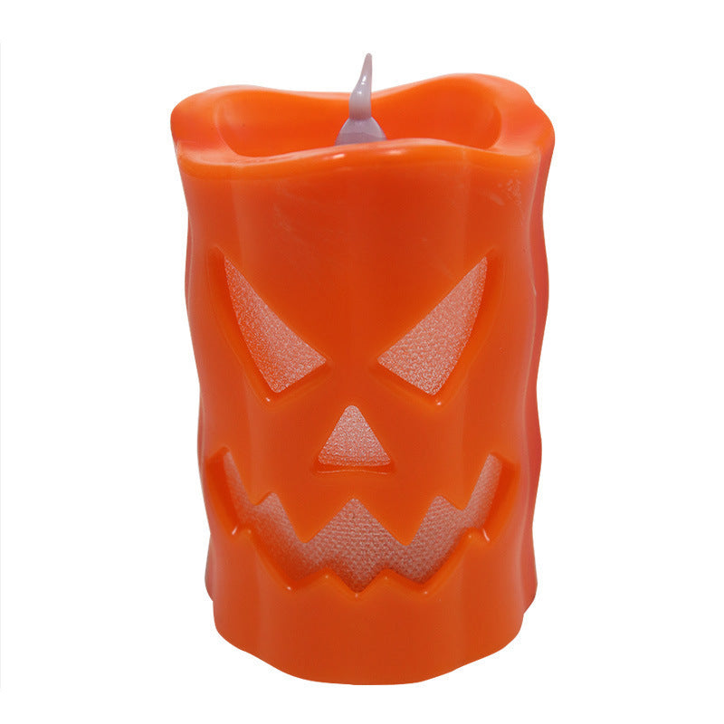 Black Skull Candle Lamp – Gothic Halloween Decor for Spooky Ambiance