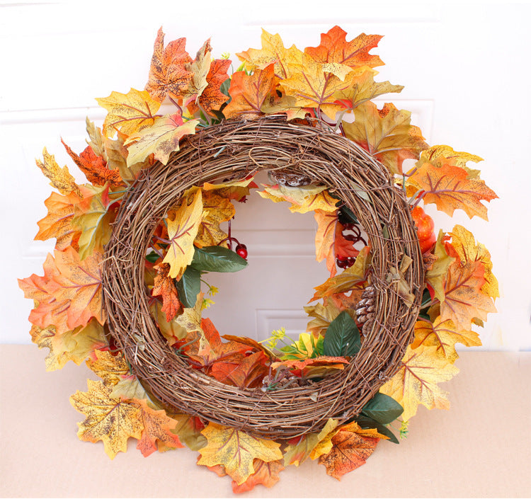 Festive Autumn & Holiday Wreath – Elegant Seasonal Door Decor (Free Shipping Included!)