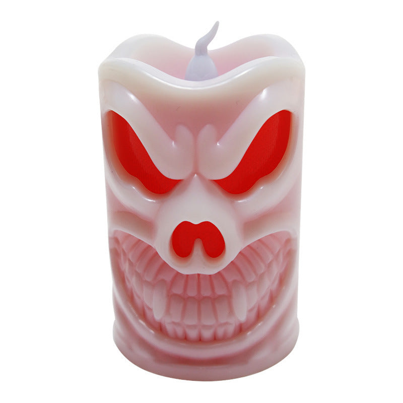 Black Skull Candle Lamp – Gothic Halloween Decor for Spooky Ambiance