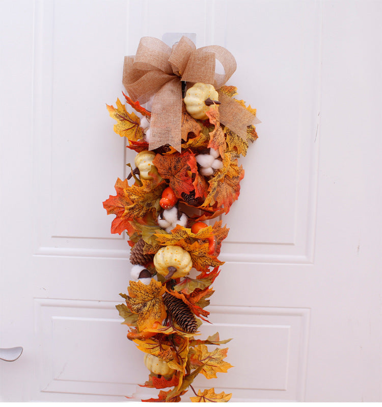 Festive Autumn & Holiday Wreath – Elegant Seasonal Door Decor (Free Shipping Included!)