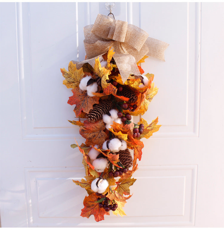Festive Autumn & Holiday Wreath – Elegant Seasonal Door Decor (Free Shipping Included!)