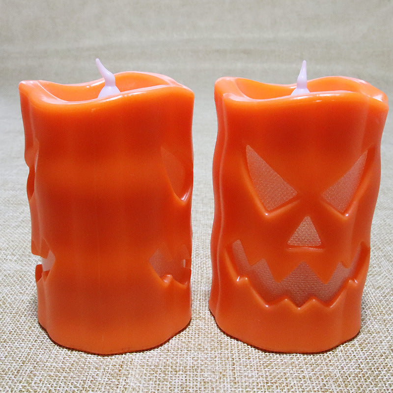 Black Skull Candle Lamp – Gothic Halloween Decor for Spooky Ambiance